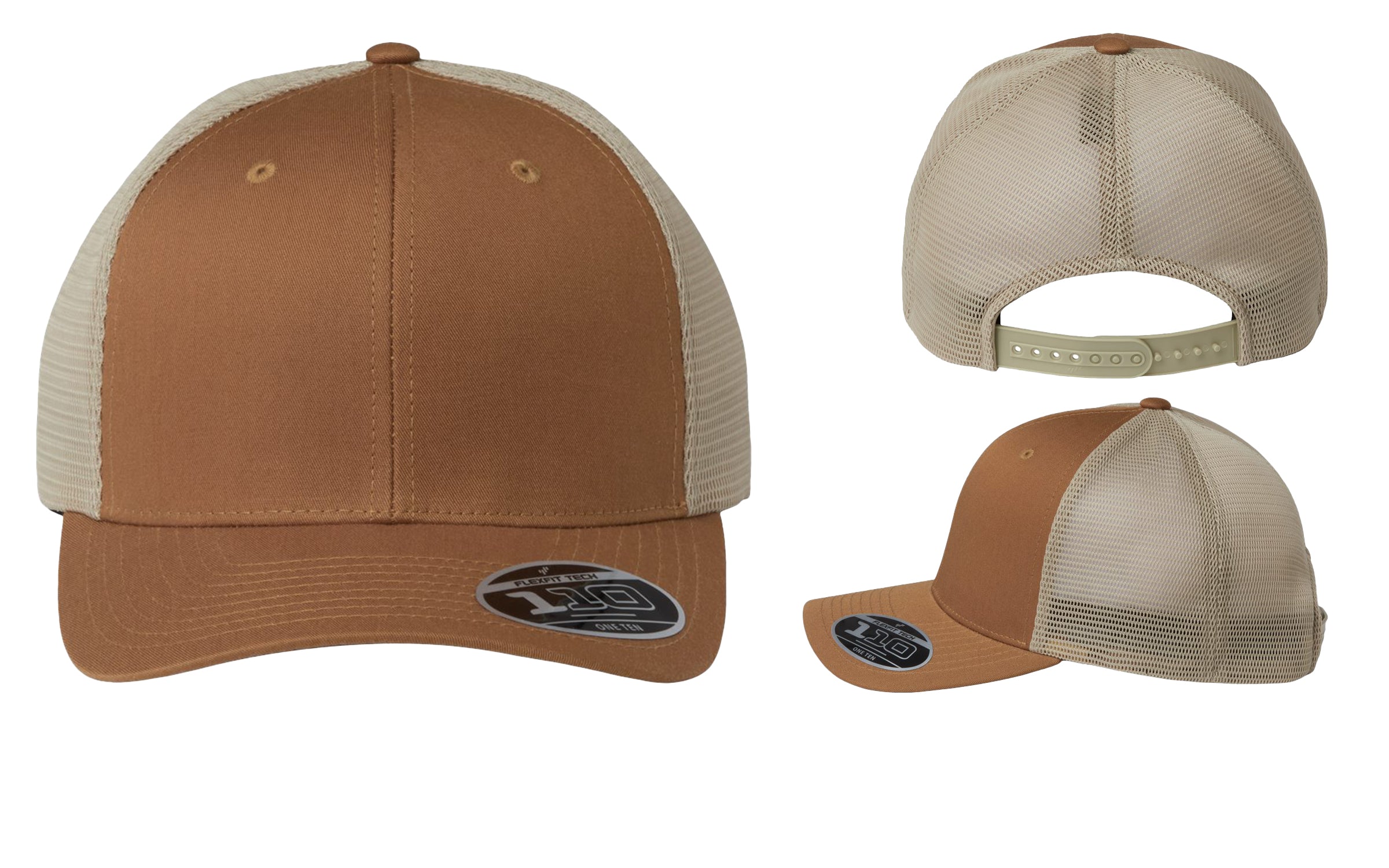 Flexfit 110M mesh Back Cap front side and back views