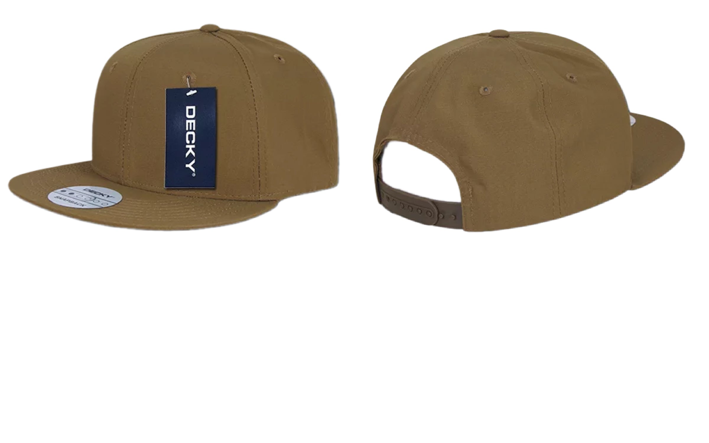 Decky 360 hat with a front view and a back view in coyote color