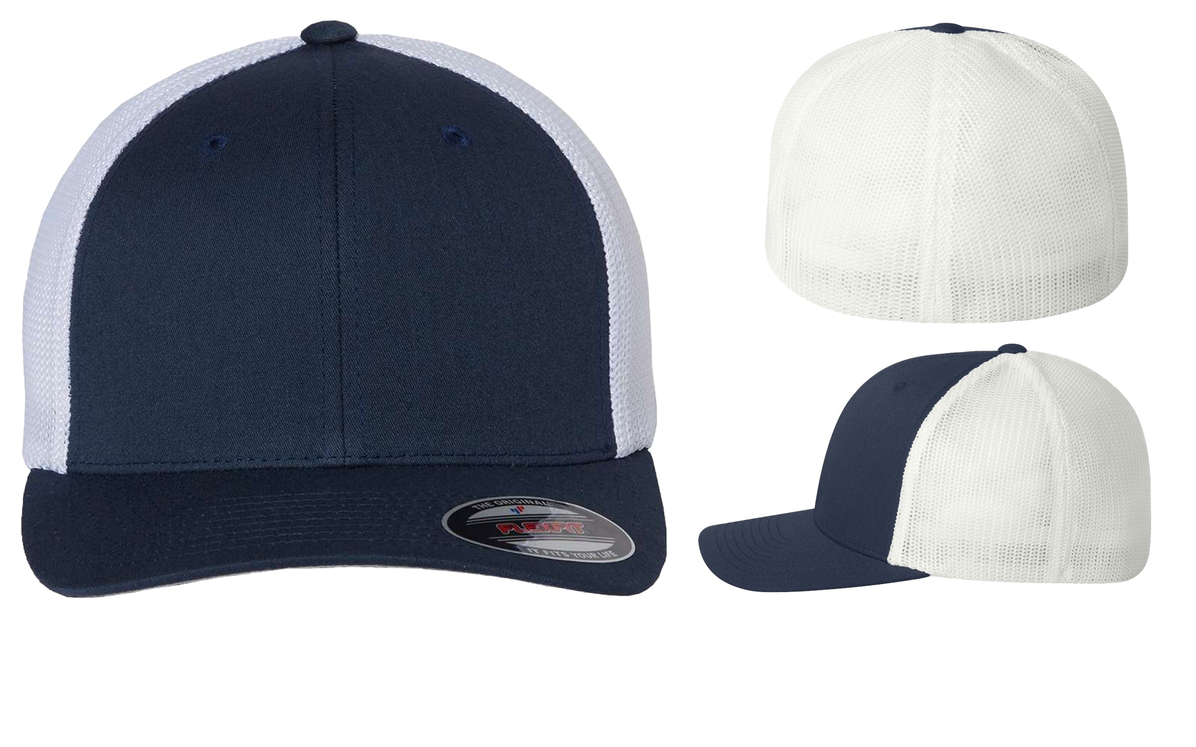 Flexfit 6511 Trucker Cap Front side and back view