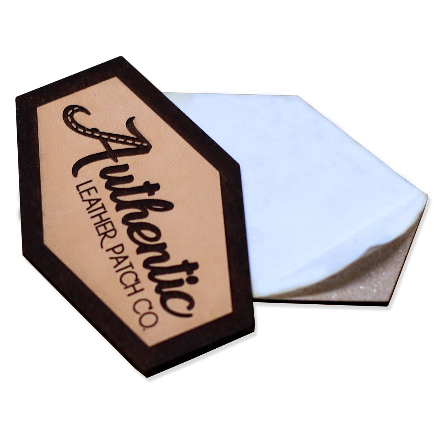 Leather patch with adhesive backing
