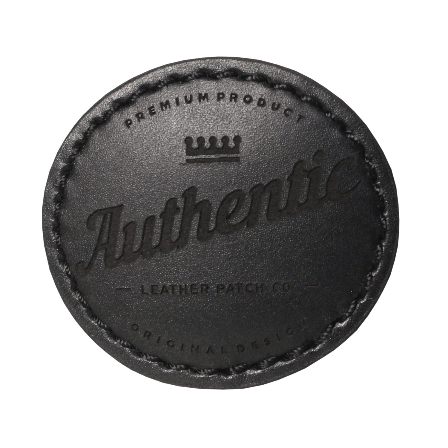 Black leather with black stitching