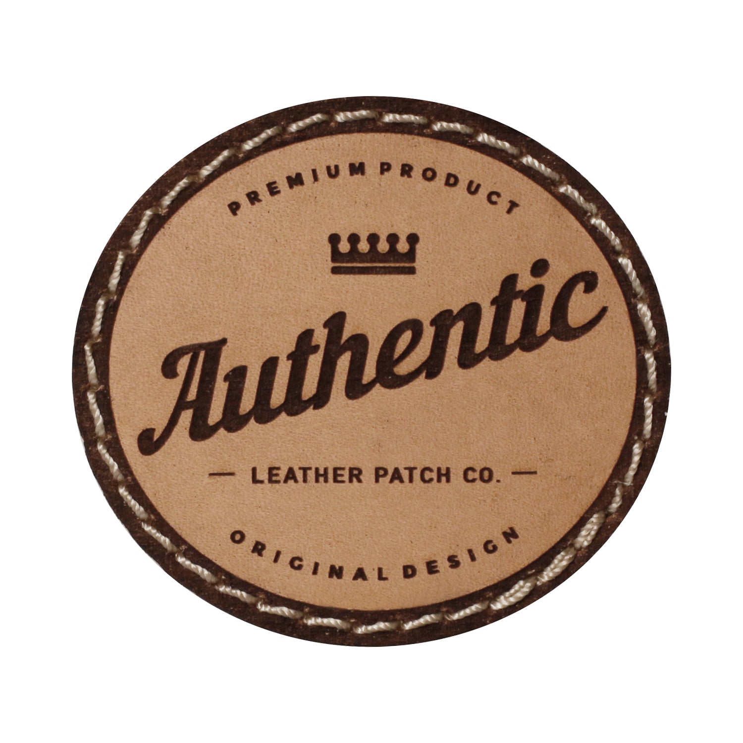 Natural Leather and natural stitching with stitch over border
