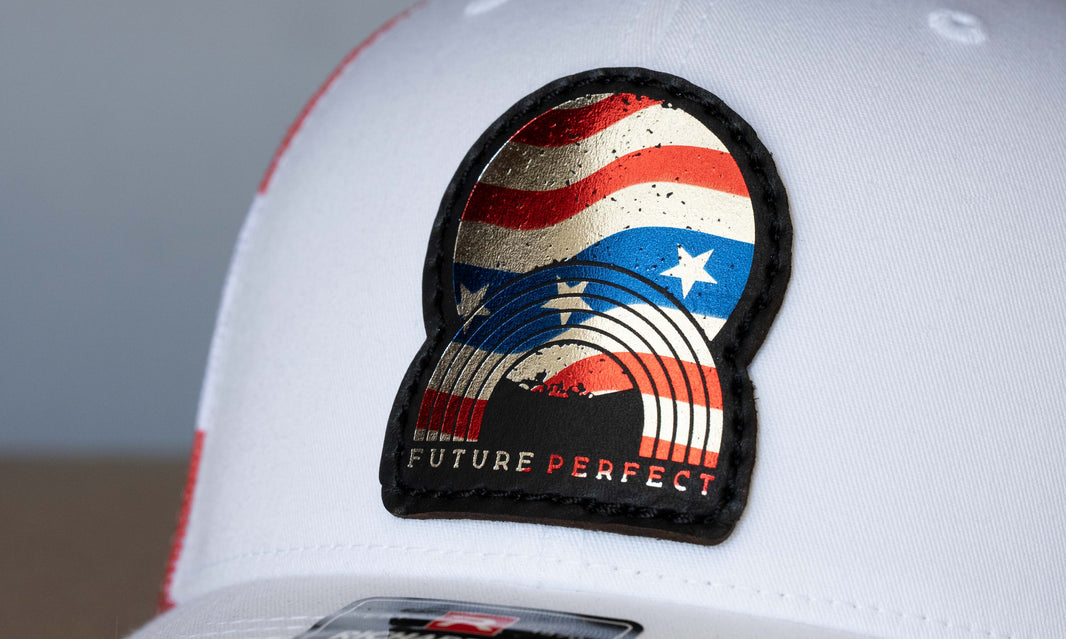 Limited-Edition American Flag Foil Leather Patch Hats