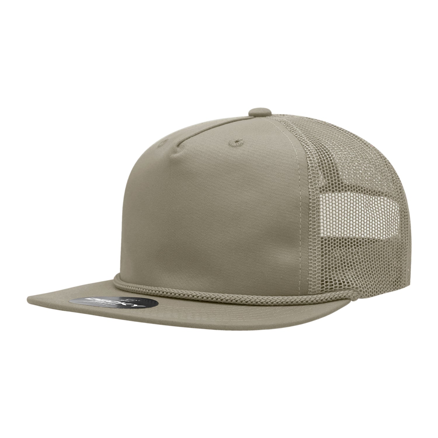 6041 Decky Classic 5 Panel High Profile Relaxed Cotton Blend Trucker w/Rope