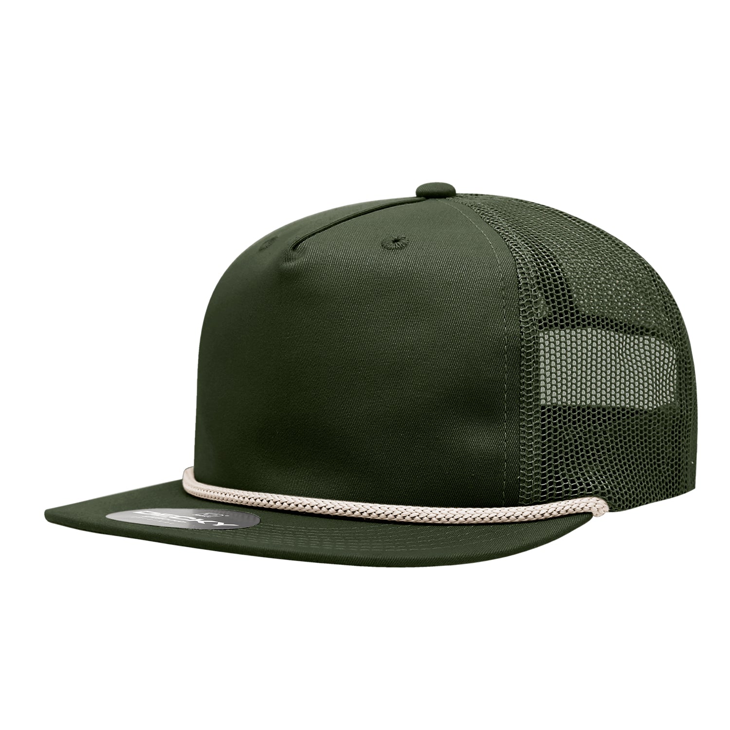 6041 Decky Classic 5 Panel High Profile Relaxed Cotton Blend Trucker w/Rope