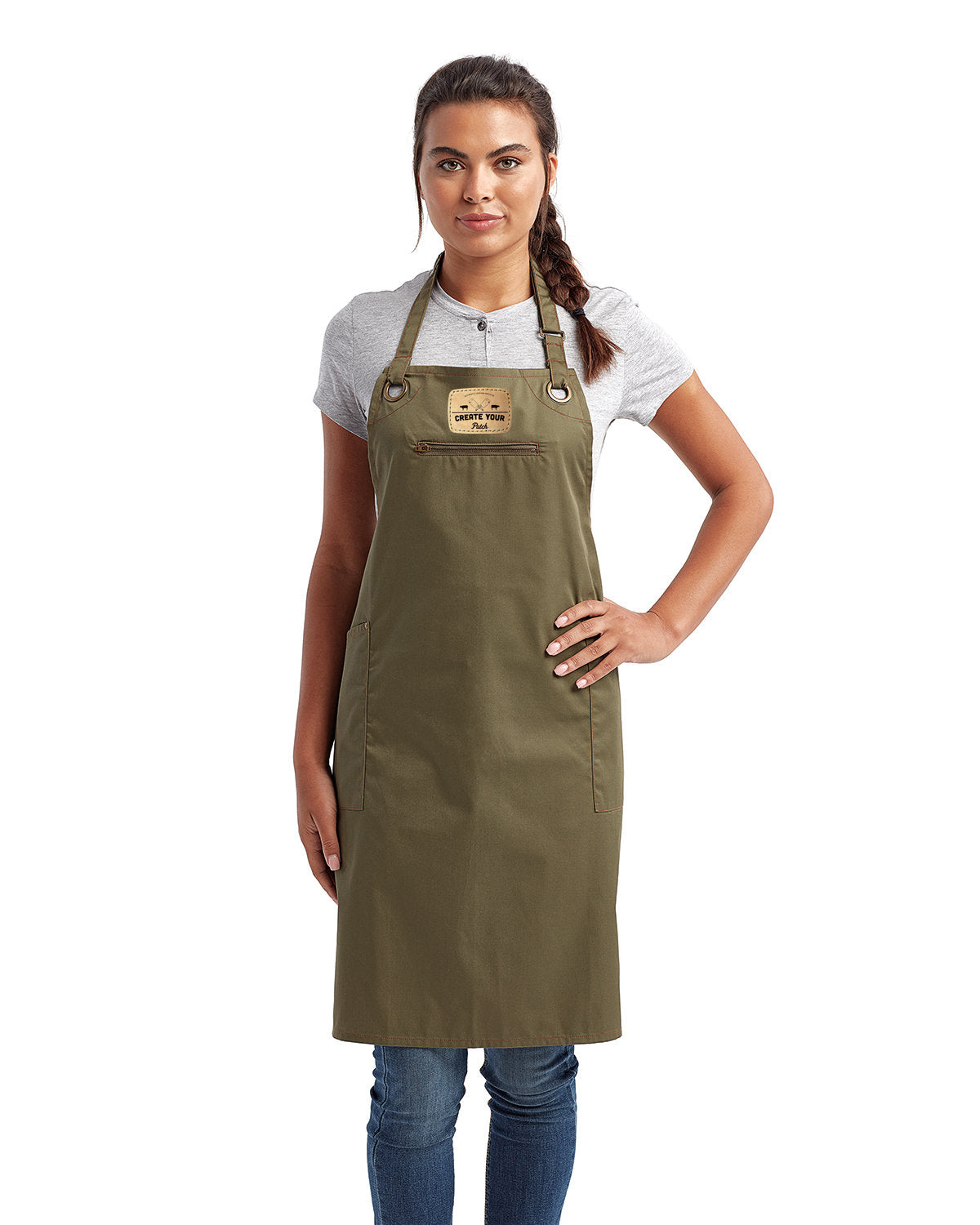 Custom Apron- Artisan Collection Contrast Stitch Recycled Apron