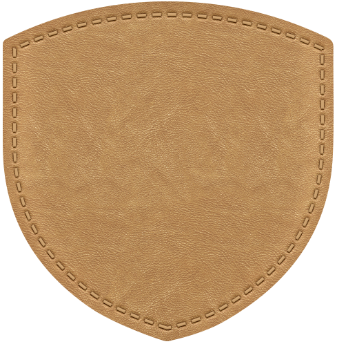 Natural custom shield shaped patch