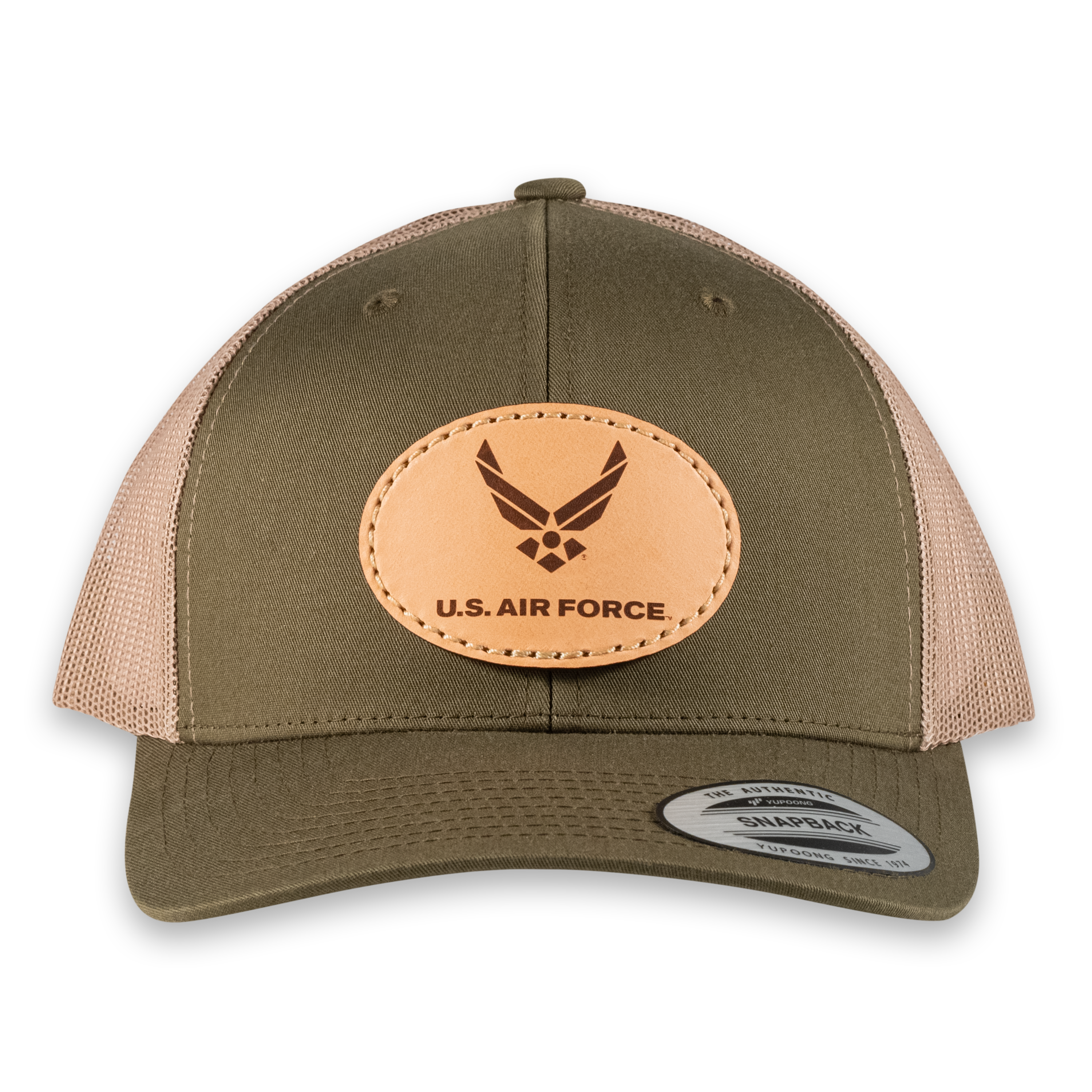 U.S. Air Force Oval Trucker Hat- Officially Licensed Leather Patch Hat