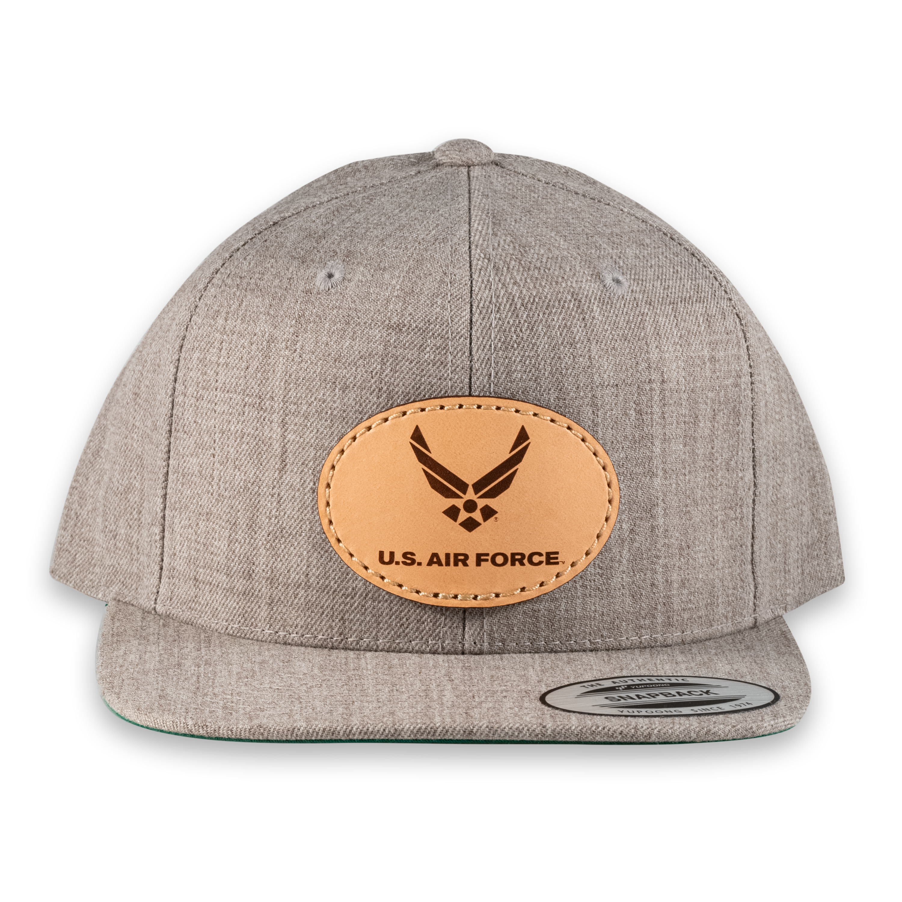 U.S. Air Force Oval Premium Flat Bill Hat- Officially Licensed Leather Patch Hat