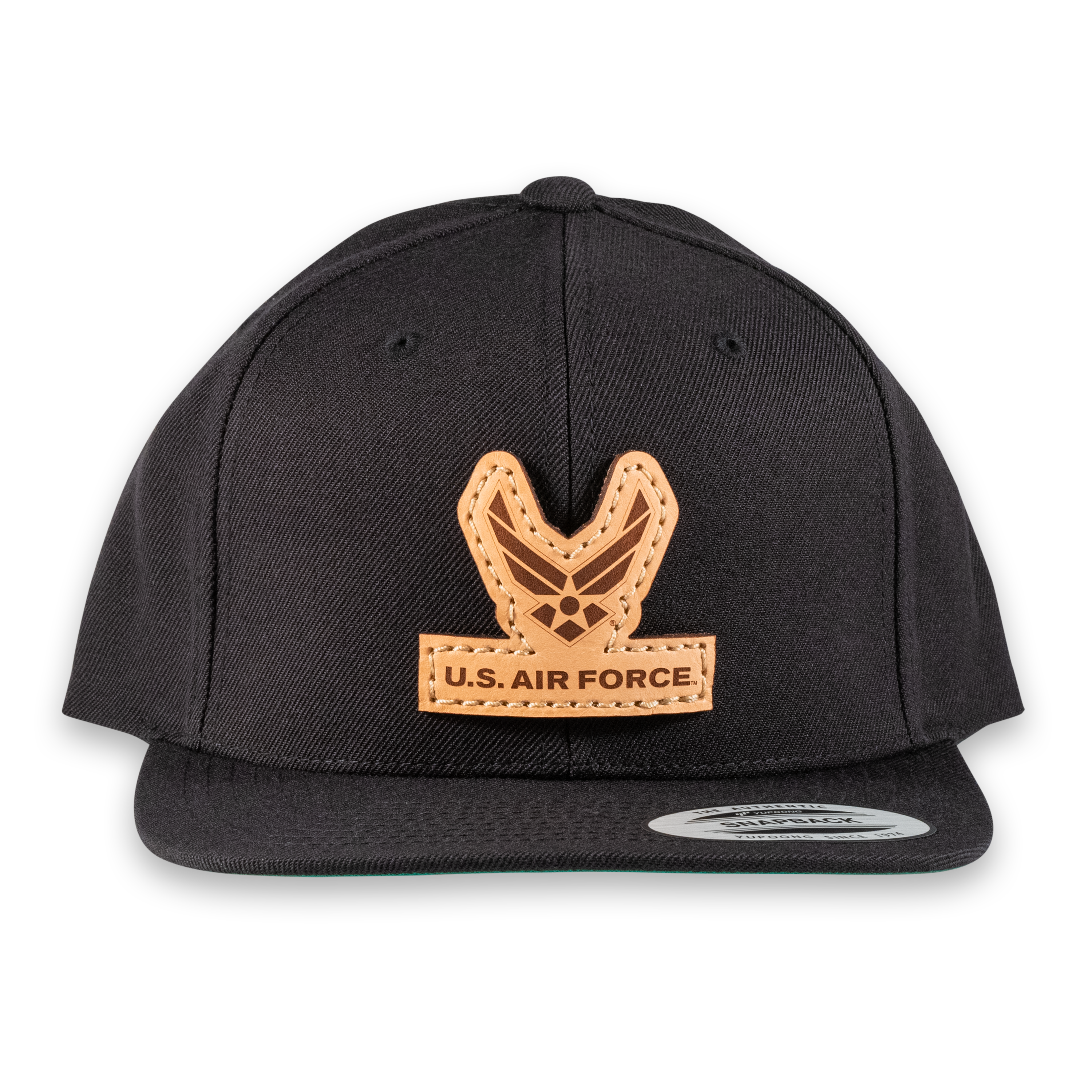 U.S. Air Force Premium Flat Bill Hat- Officially Licensed Leather Patch Hat