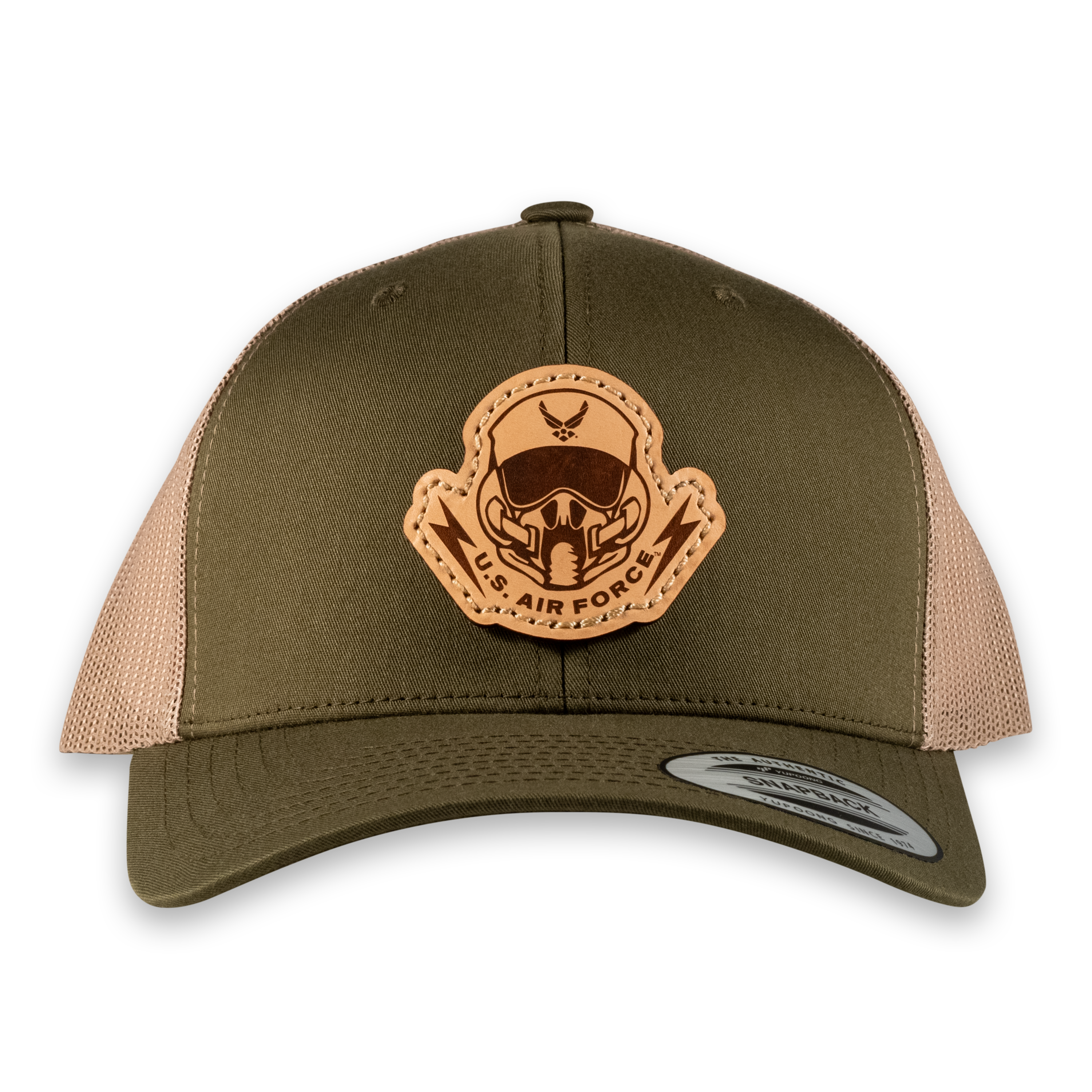 Pilot's Mask Trucker Hat- Officially Licensed Leather Patch Hat