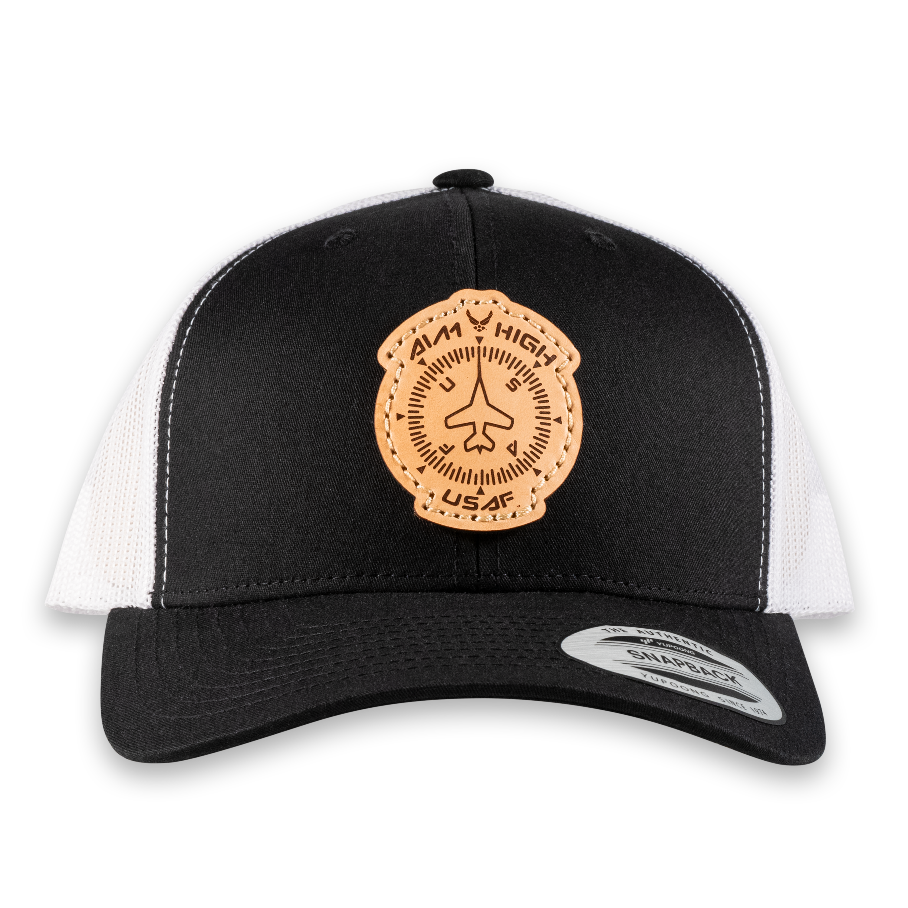 Aim High Compass Trucker Hat- Officially Licensed Leather Patch Hat