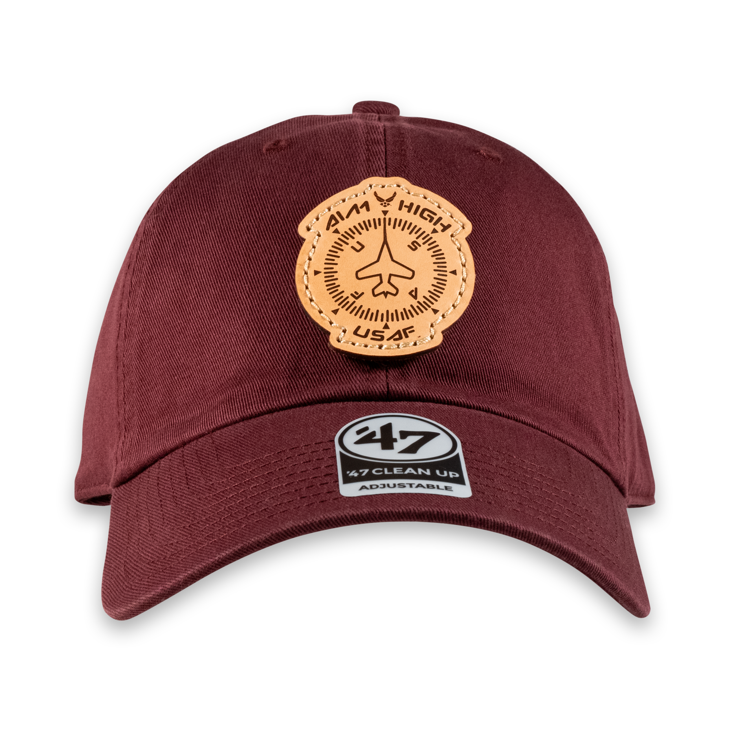 Aim High Compass Dad Hat- Officially Licensed Leather Patch Hat