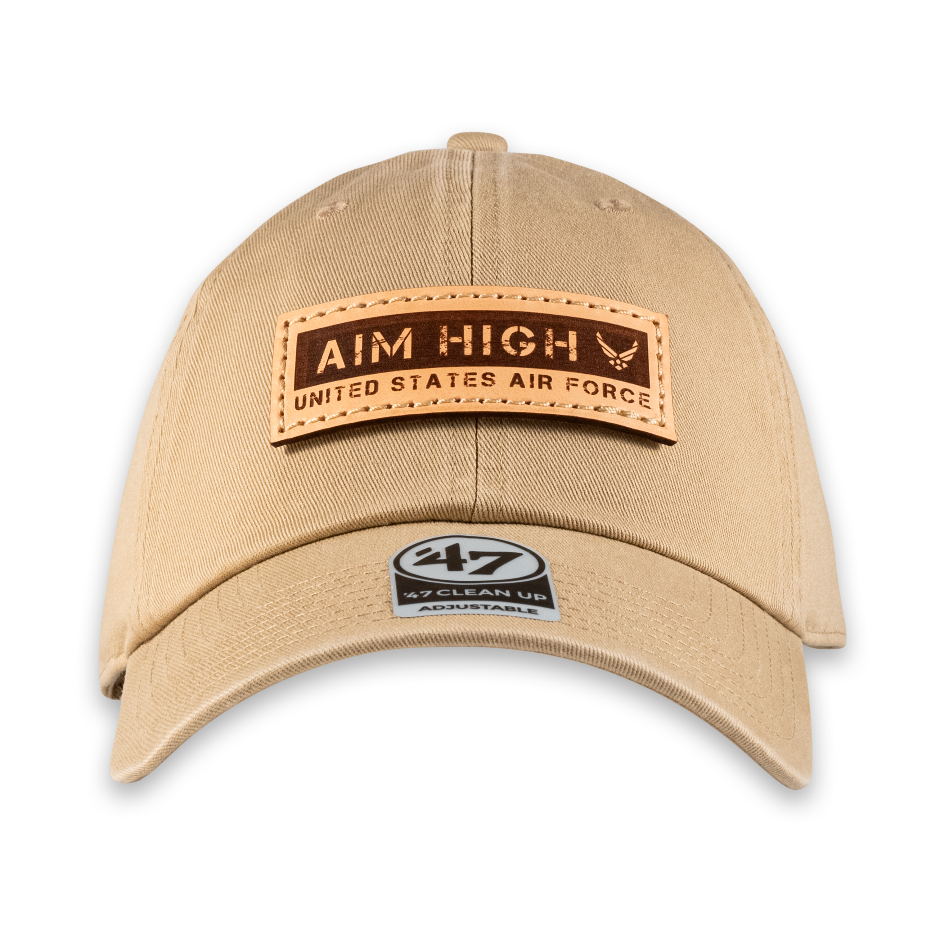 Aim High Rectangle Dad Hat- Officially Licensed Leather Patch Hat