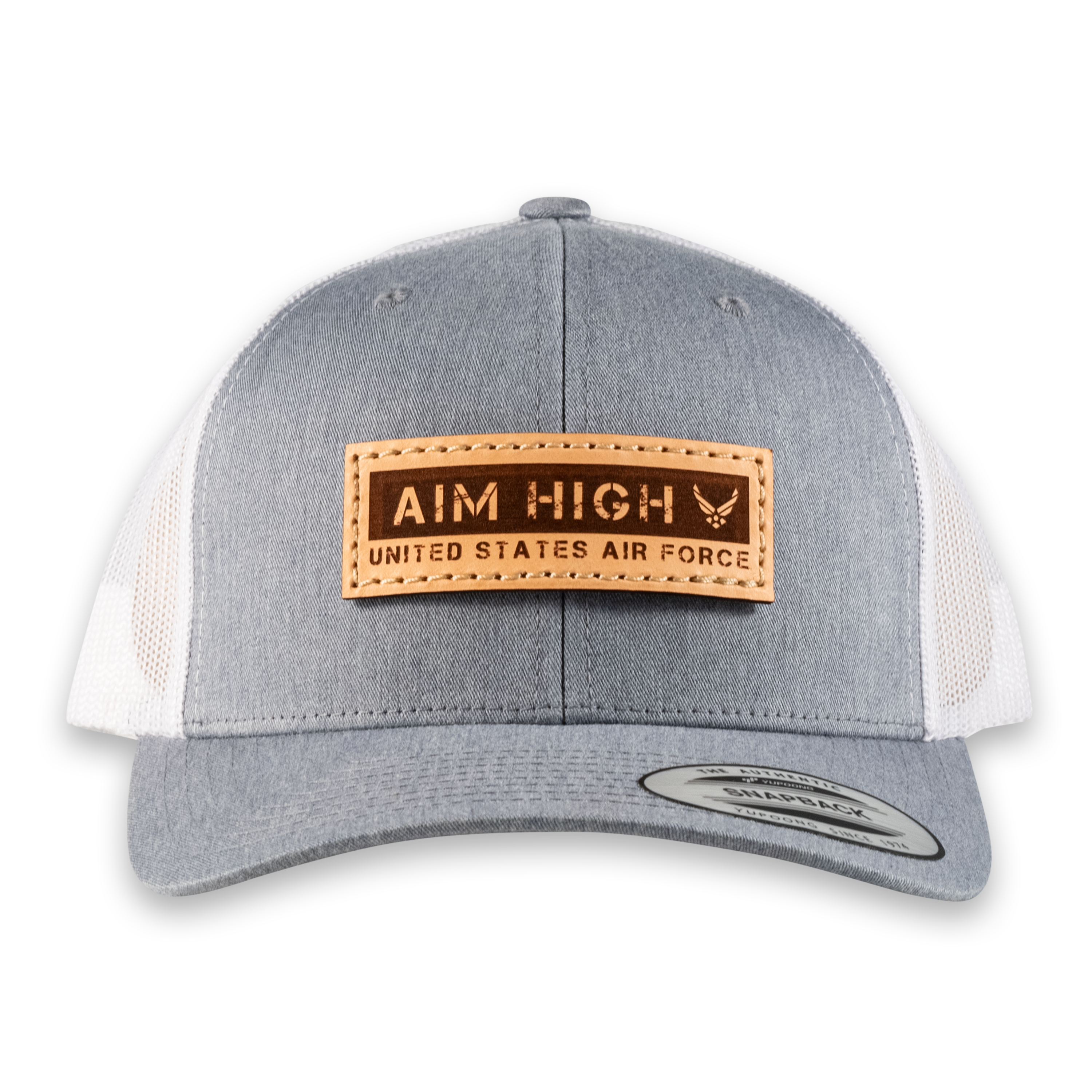 Aim High Rectangle Trucker Hat- Officially Licensed Leather Patch Hat