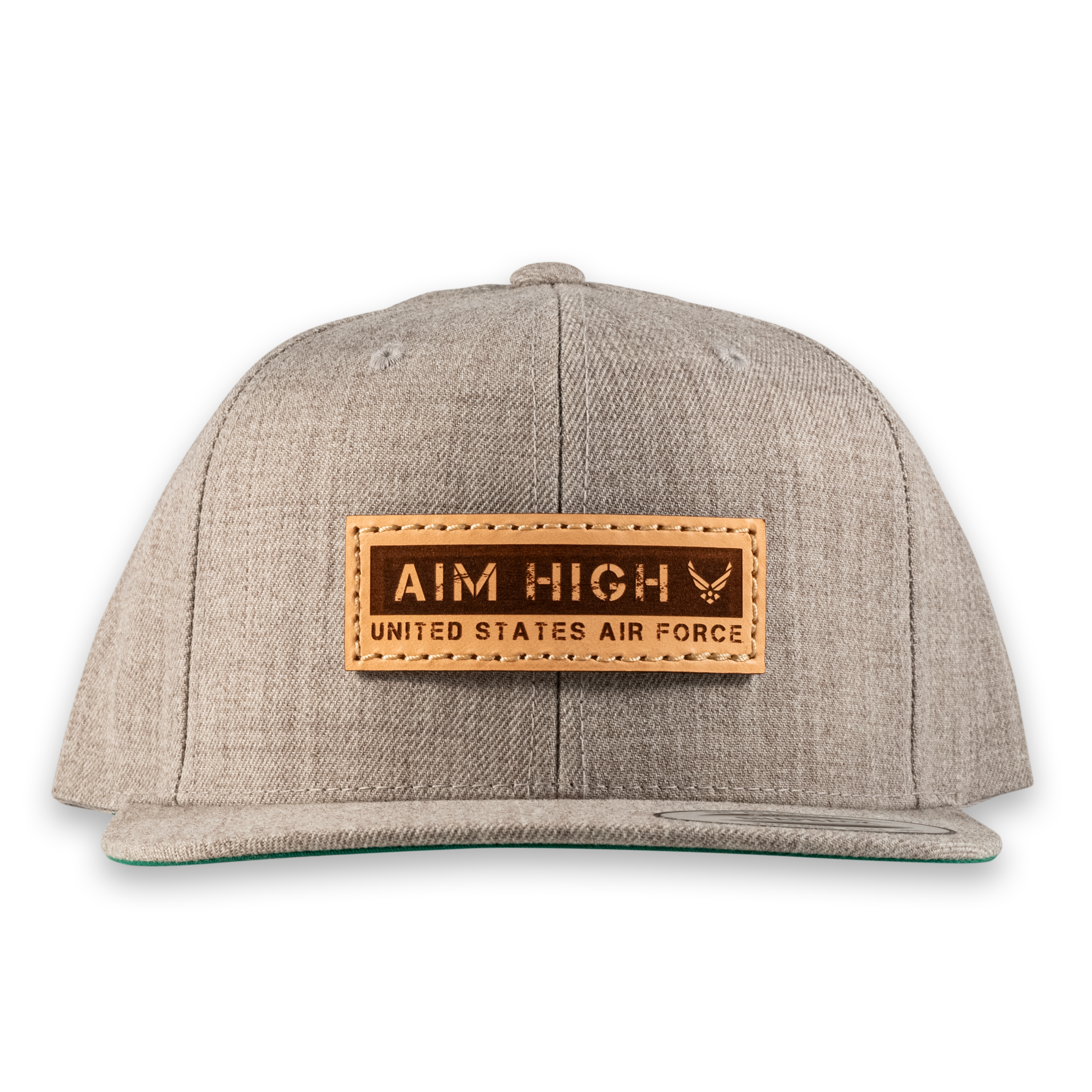 Aim High Rectangle Premium Flat Bill Hat- Officially Licensed Leather Patch Hat