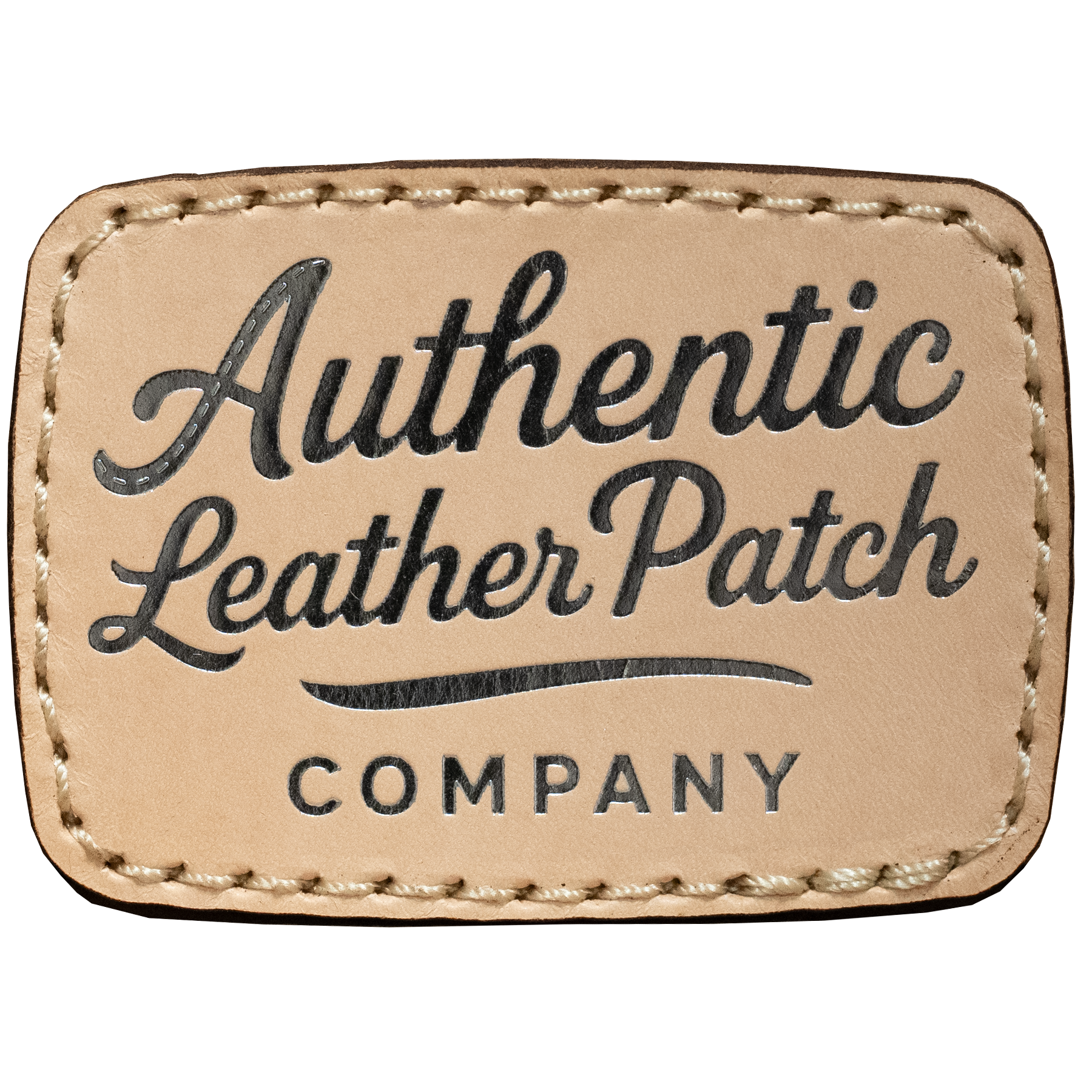Natural Leather patch with silver foil